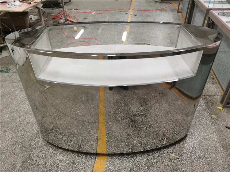 橢圓鏡面不銹鋼珠寶展柜